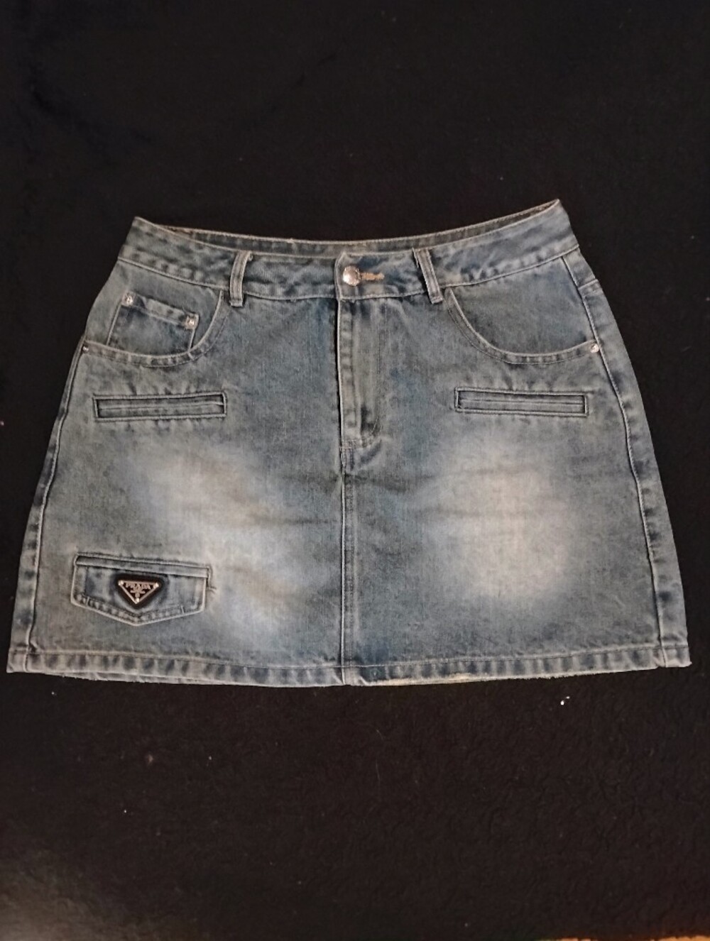 Prada Two-Tone Denim Skirt Waist Size 28